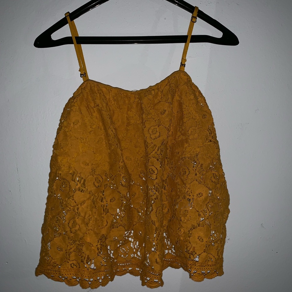 Cropped gold tank top blouse